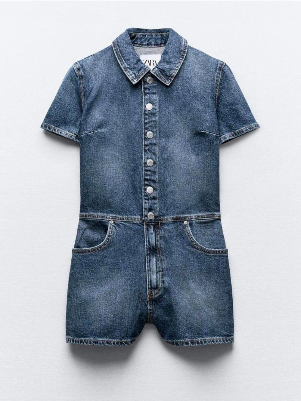 ZARA Denim Romper Shorts | Jean Playsuit | Casual Summer One Piece -M